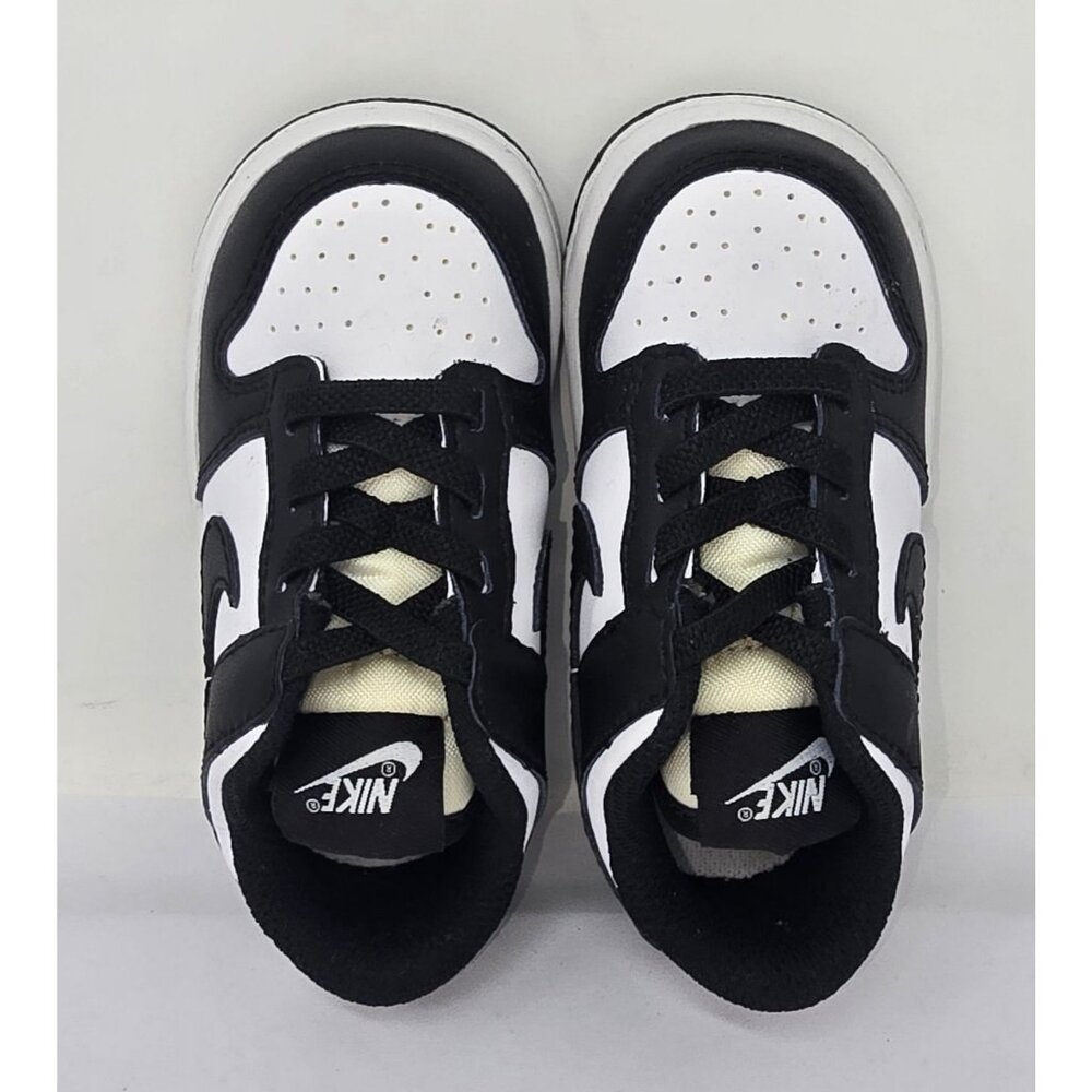 Nike Dunk Low Toddler Shoes 6C White Black Panda Colorway Durable Stylish - Picture 6 of 10
